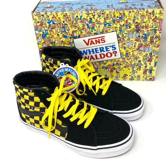 💖MEGA SALE💖VANS x Where’s Waldo Sk8-Hi Checker Black Suede Women's VN0A32QG4UE - Picture 6 of 8